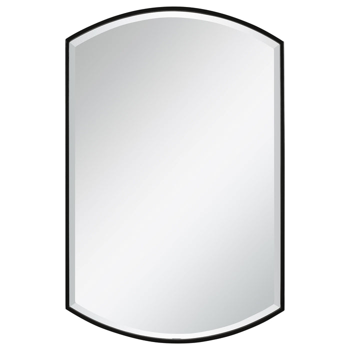 Shield - Shaped Iron Mirror - Black