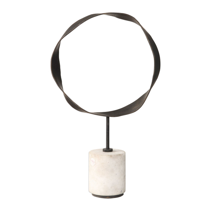 Rilynn - Metal Ring Sculpture - Dark Gray