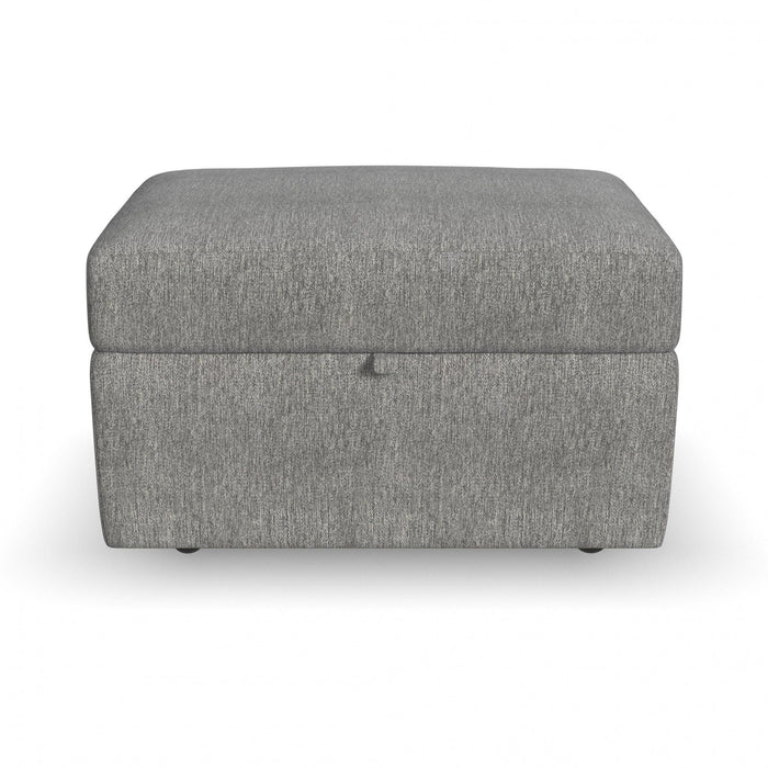 Flex - Square Storage Ottoman - Pearl Silver