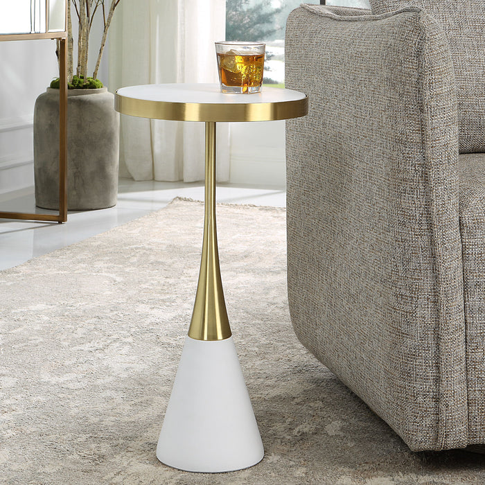 Apex - White Concrete Accent Table