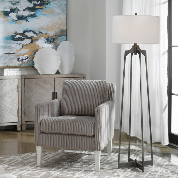 Adrian - Modern Floor Lamp - Pearl Silver