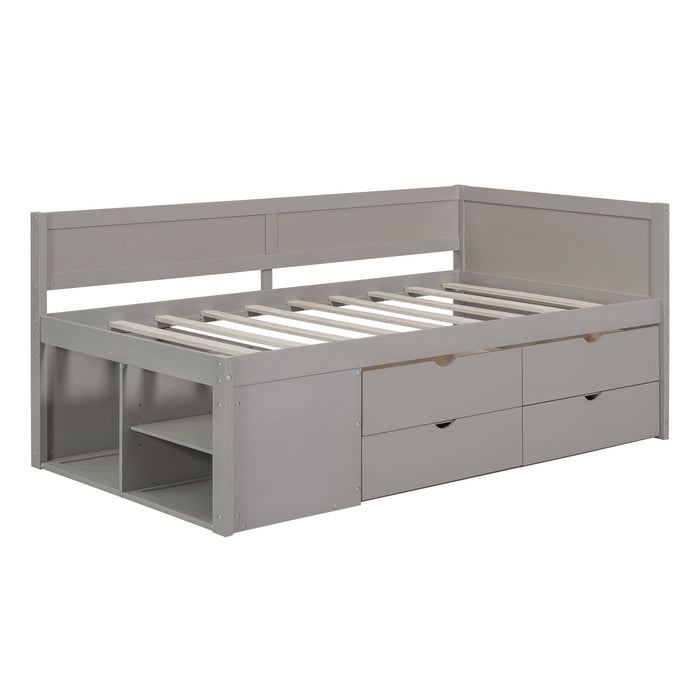 Daybed With Drawers And Shelves