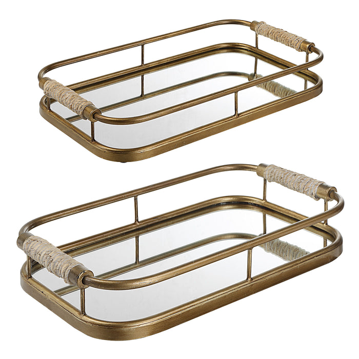 Rosea - Trays (Set of 2) - Brushed Gold