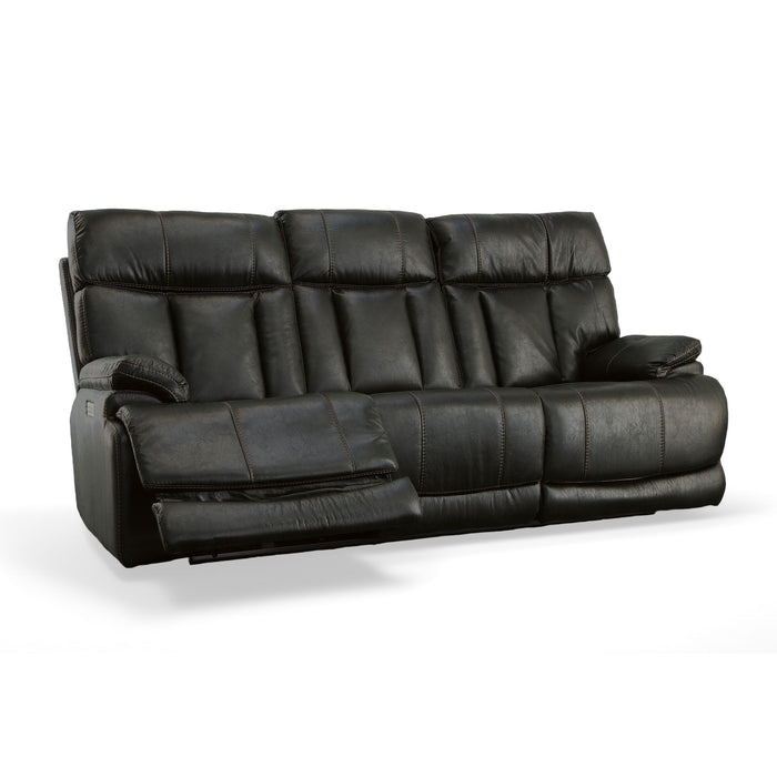 Clive - Power Reclining Sofa with Power Headrests & Lumbar - Dark Brown