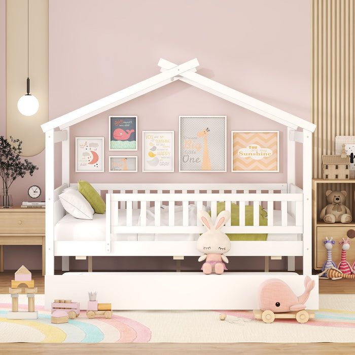 Creativity House Bed With Twin Size Trundle