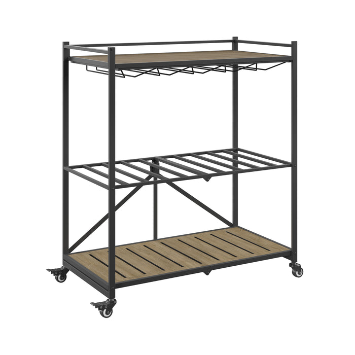 Martin - Folding Bar Cart - Taupe