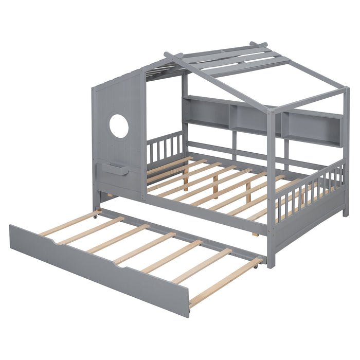 Modern Design House Bed With Storage Shelf
