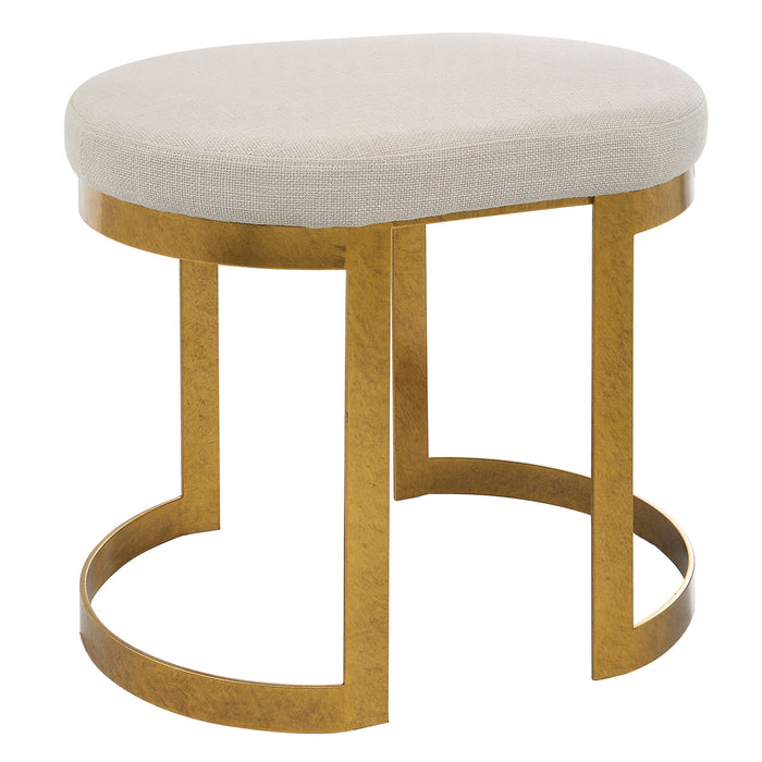 Infinity - Accent Stool - White & Gold