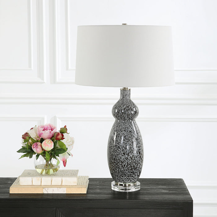 Velino - Curvy Glass Table Lamp - Dark Gray