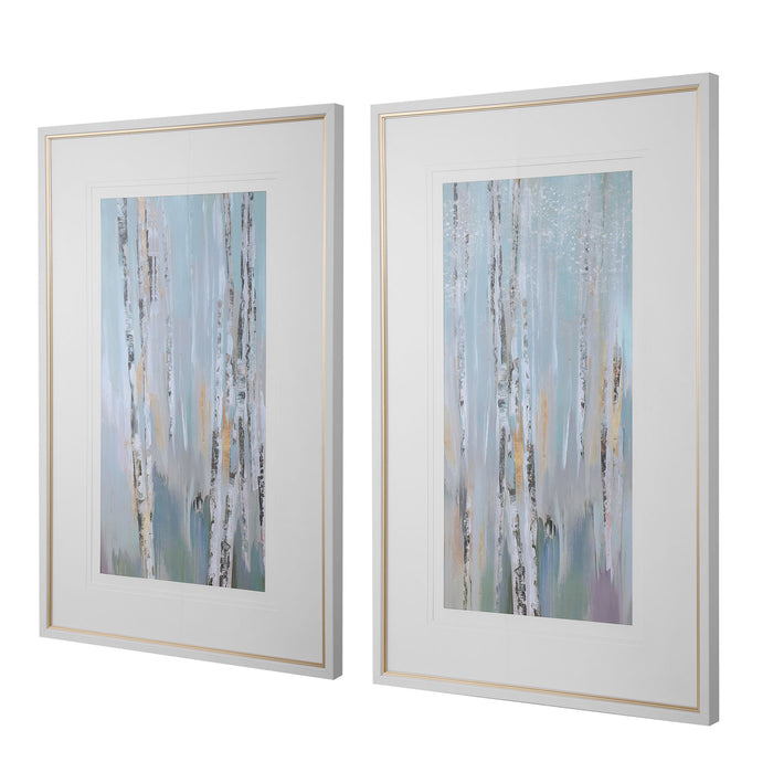 Pandora's Forest - Abstract Art (Set of 2) - White