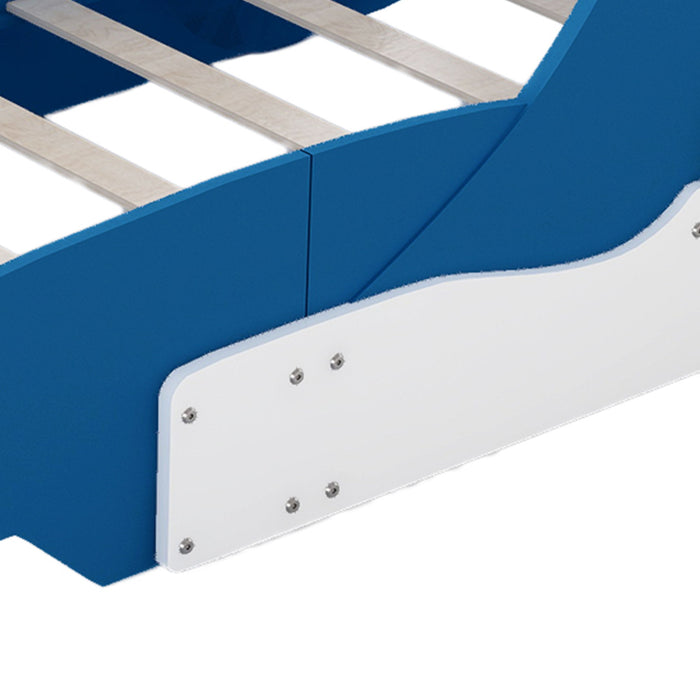 Race Car-Shaped Platform Bed With Wheels