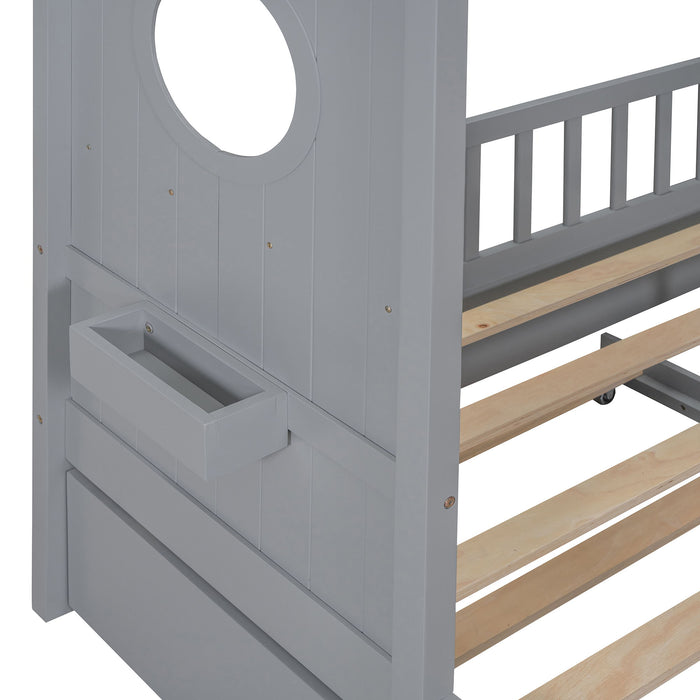 Modern Design House Bed With Storage Shelf