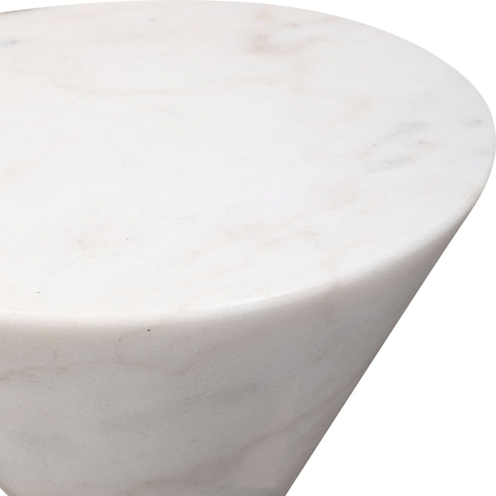 Top Hat - Marble Drink Table - White & Black