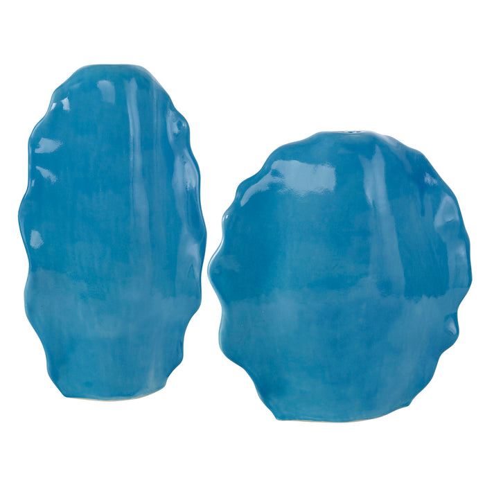 Ruffled Feathers - Blue Vases (Set of 2)