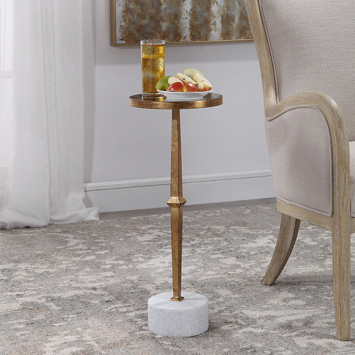 Miriam - Round Accent Table - Gold