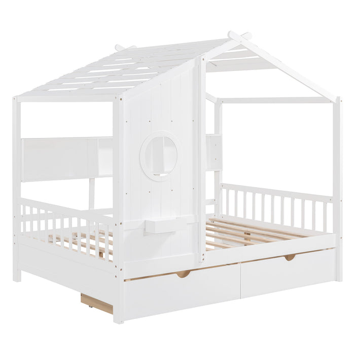 Modern Design House Bed With Storage Shelf