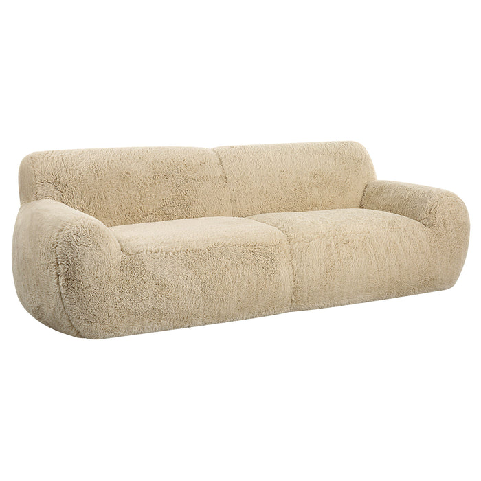 Abide - Rounded Sheepskin Sofa - Beige