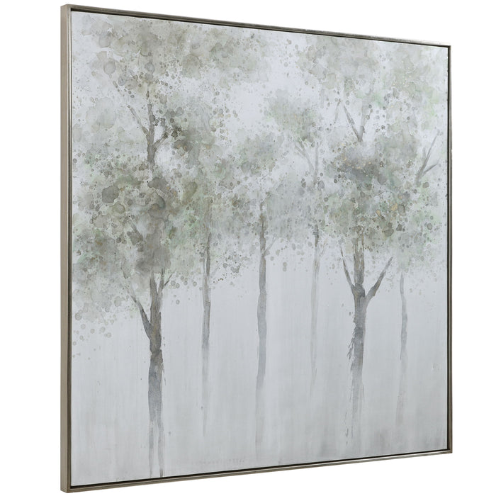 Calm Forest - Landscape Art - Pearl Silver