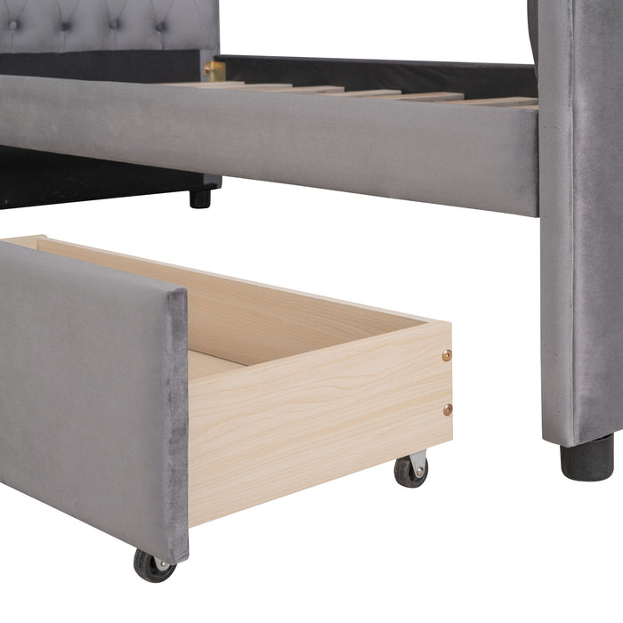 Upholstered Daybed, Wood Slat Support