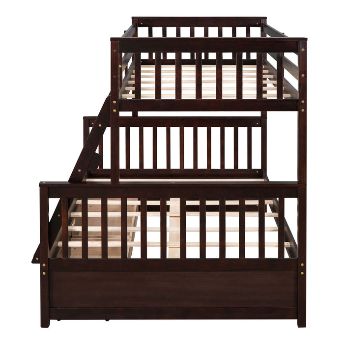 Bunk Bed With Ladders And 2 Storage Drawers