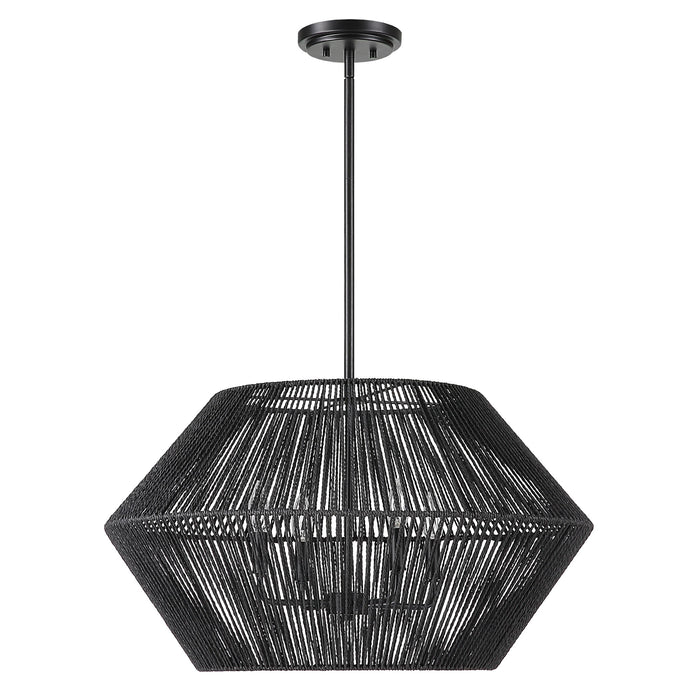 Suva - 4 Light Rope Pendant - Black