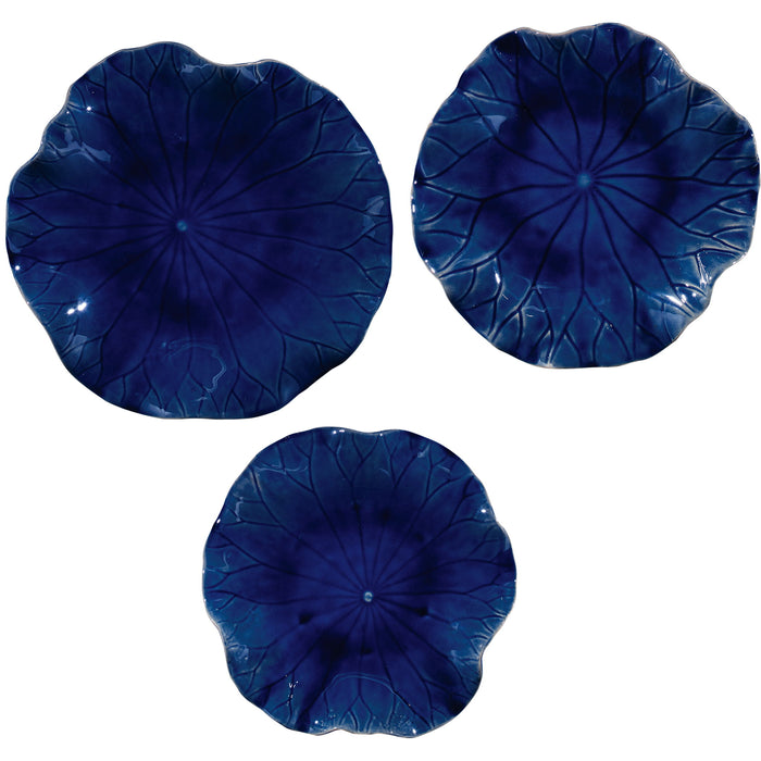 Abella - Ceramic Wall Decor (Set of 3) - Blue