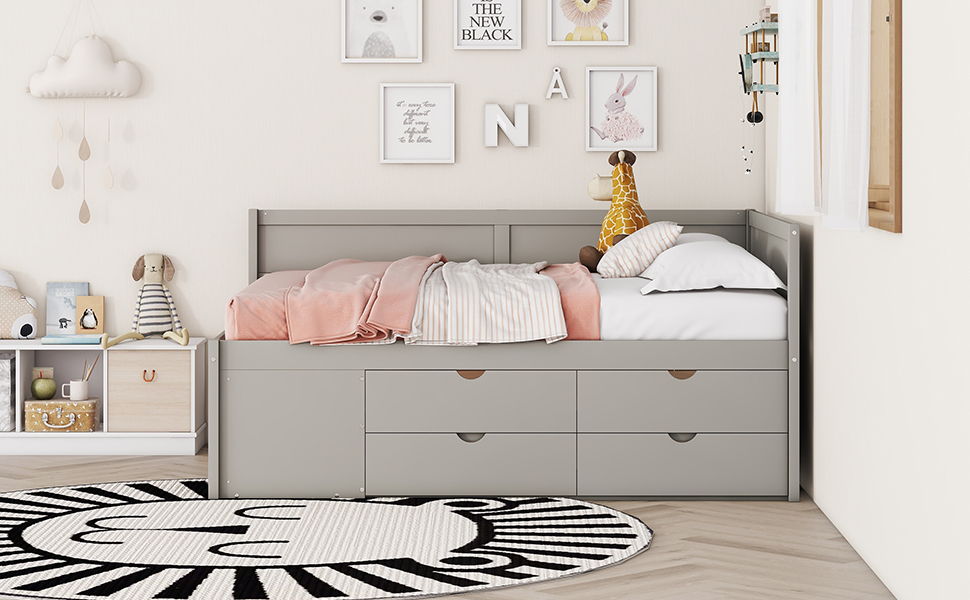 Daybed With Drawers And Shelves
