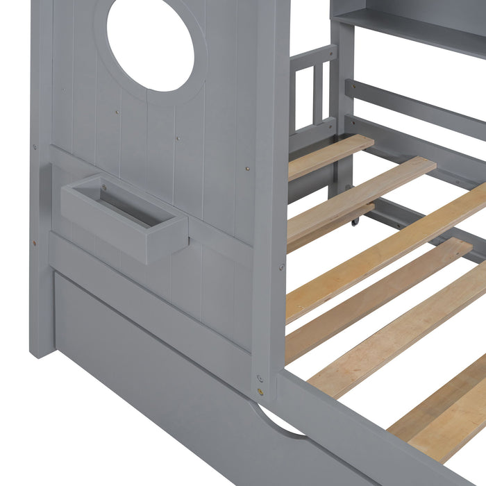 Modern Design House Bed With Storage Shelf