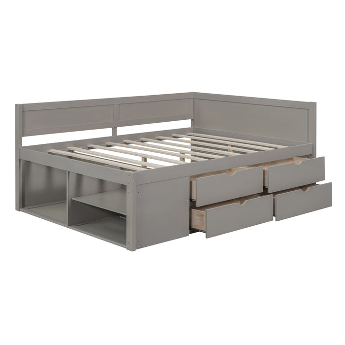 Daybed With Drawers And Shelves