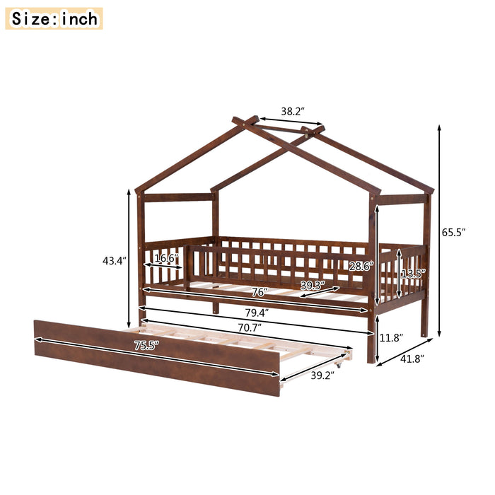 Creativity House Bed With Twin Size Trundle