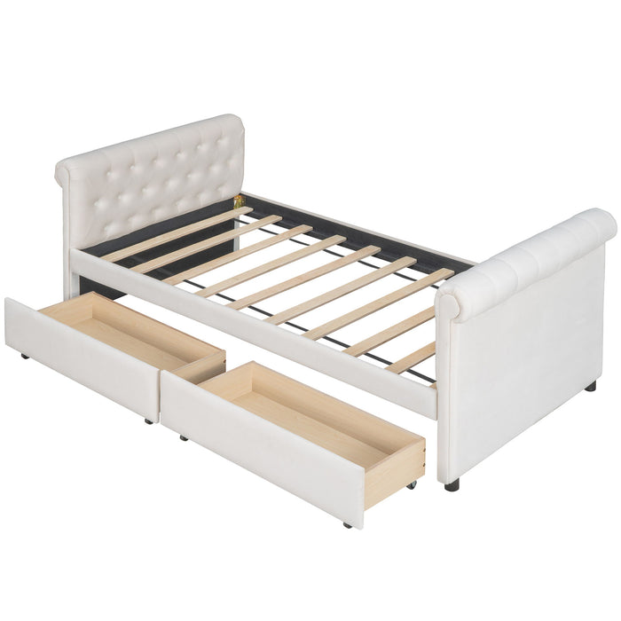 Upholstered Daybed, Wood Slat Support