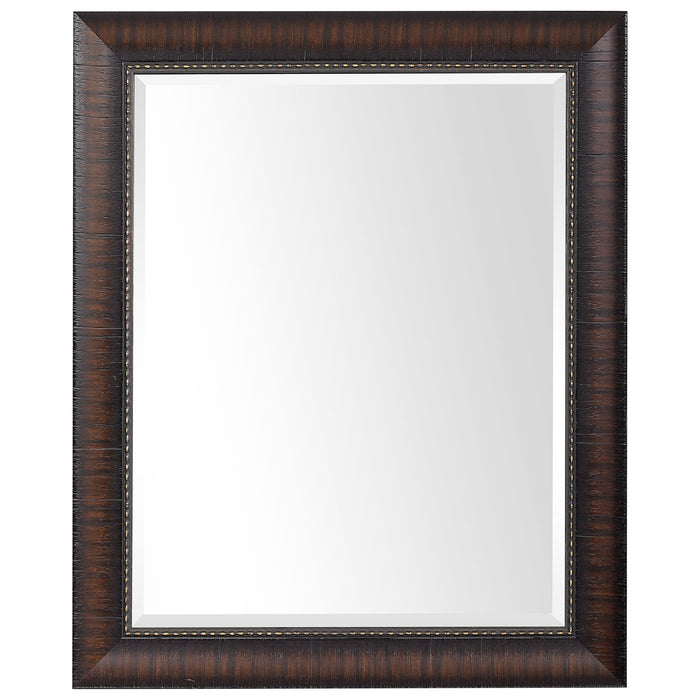 Wythe - Burnished Wood Mirror - Dark Brown