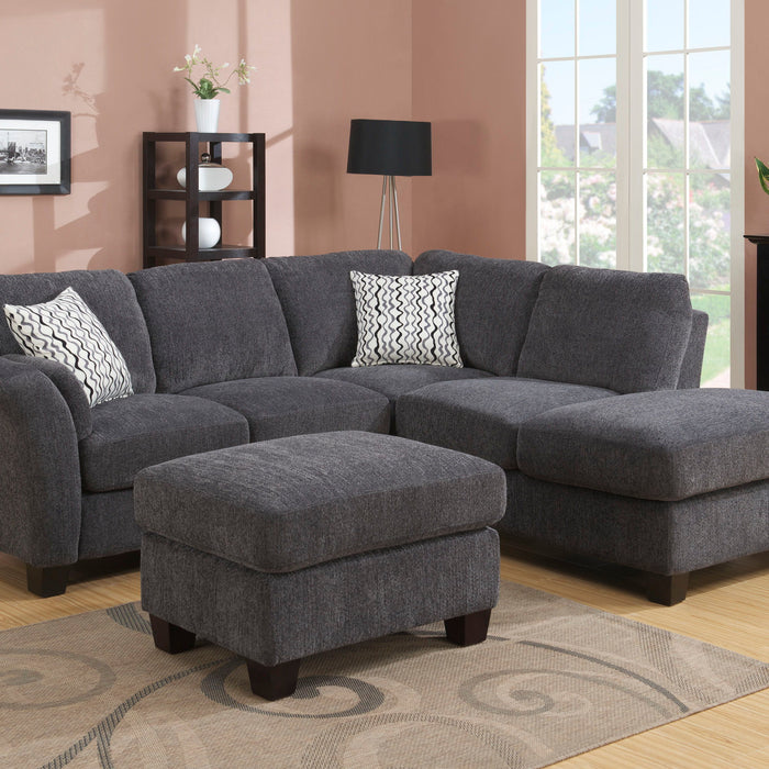 Clayton Ii - Ottoman - Charcoal Gray