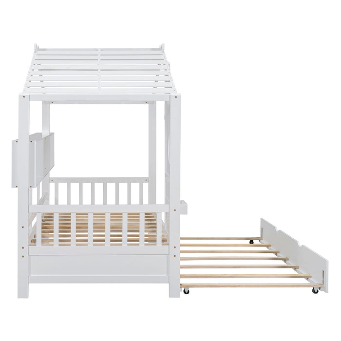 Modern Design House Bed With Storage Shelf