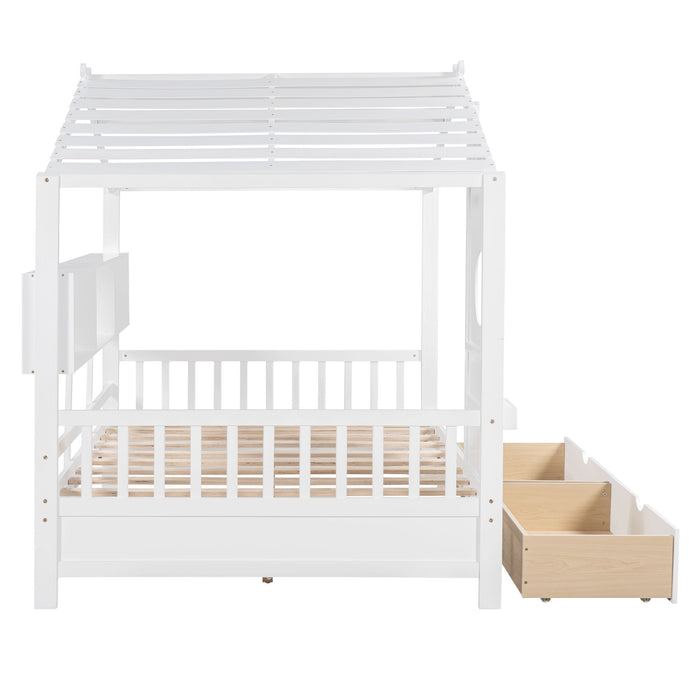 Modern Design House Bed With Storage Shelf