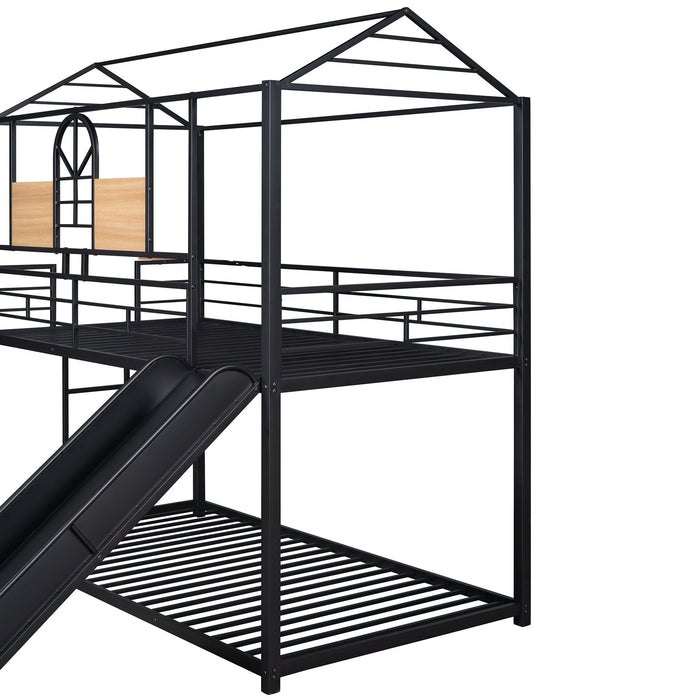 Metal Bunk Bed, Metal Housebed With Slide