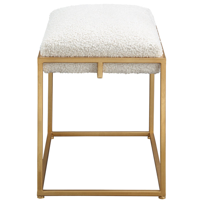 Paradox - Small Shearling Bench - Gold & White