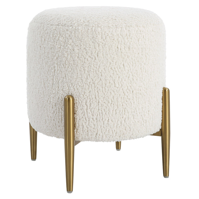 Arles - Shearling Brass Ottoman - Beige