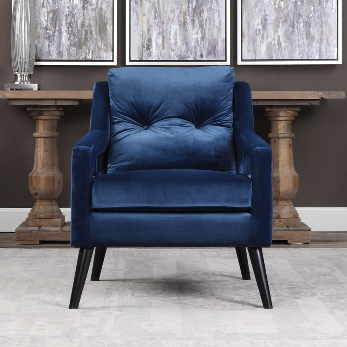 O'Brien - Velvet Armchair - Blue