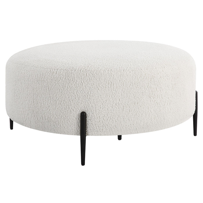 Arles - Large Plush Ottoman - White