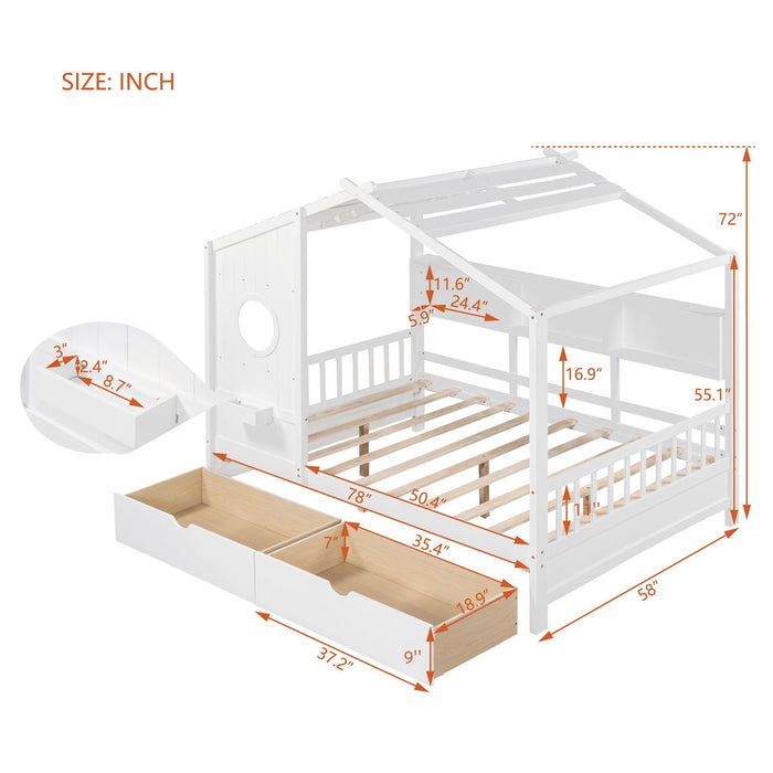 Modern Design House Bed With Storage Shelf
