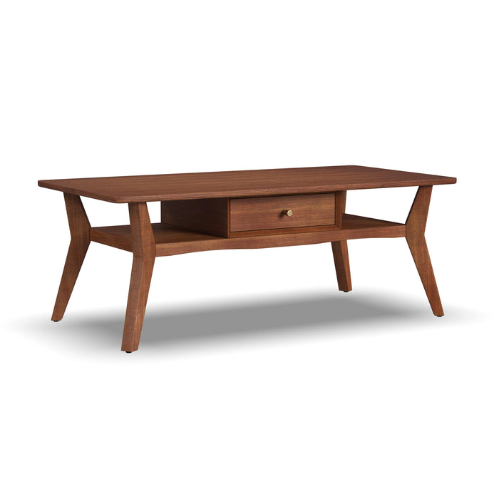 Ludwig - Occasional Rectangular Coffee Table with Drawer - Dark Brown