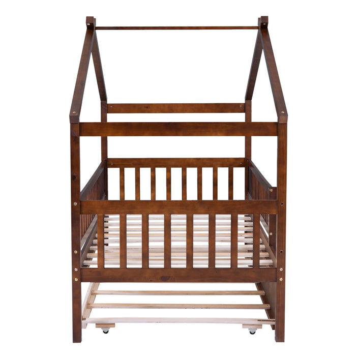Creativity House Bed With Twin Size Trundle