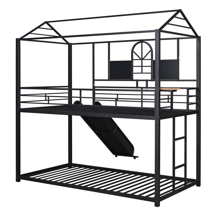 Metal Bunk Bed, Metal Housebed With Slide