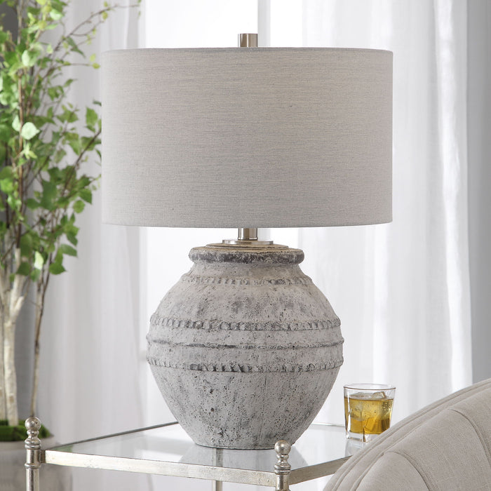 Montsant - Stone Table Lamp - Pearl Silver