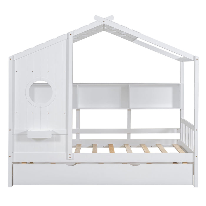 Modern Design House Bed With Storage Shelf