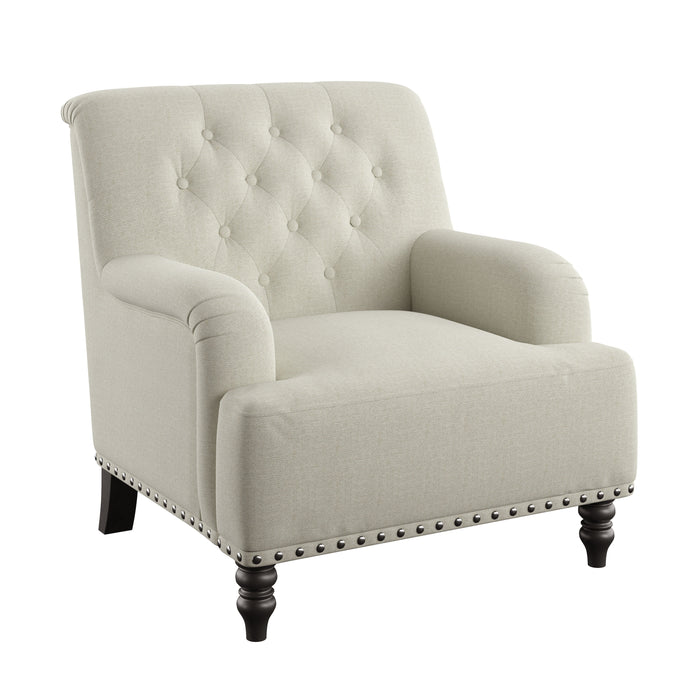 Layla - Accent Chair - Beige Herringbone