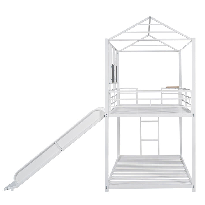 Metal Bunk Bed, Metal Housebed With Slide