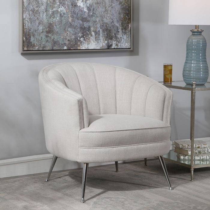 Janie - Mid-Century Accent Chair - White