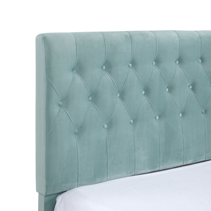 Amelia - Upholstered King Bed - Light Blue